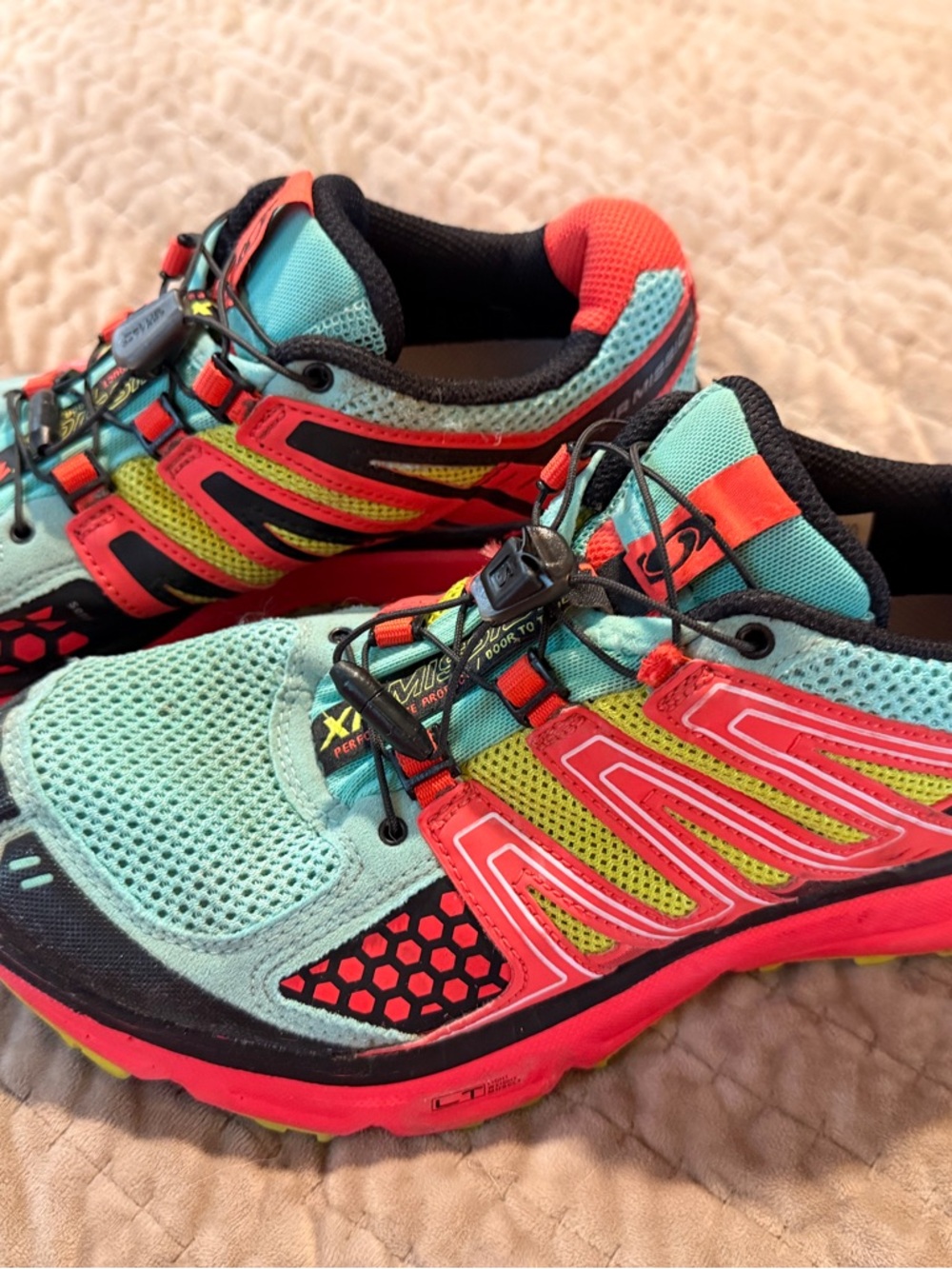 Salomon Women's Trail Runners in Turquoise & Coral